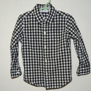 Janie and Jack Monochrome Plaid Button Down Shirt
